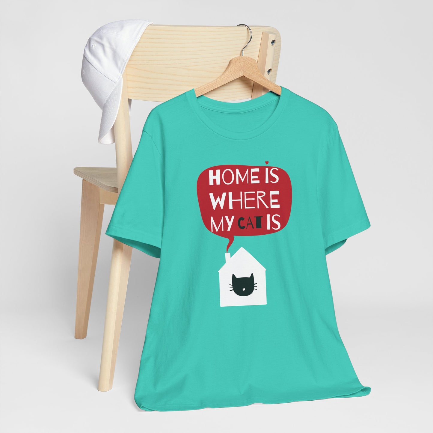 Home Is Where My Cat Is Unisex Jersey Short Sleeve Tee