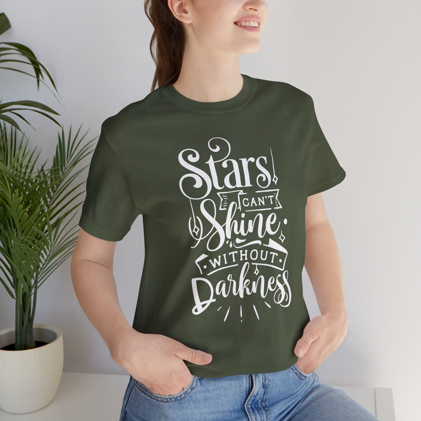 Stars Can't Shine Without Darkness Unisex Jersey Short Sleeve Tee