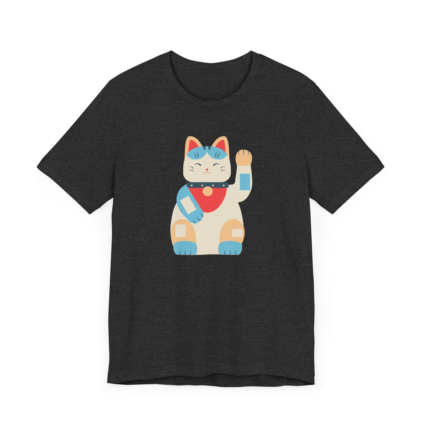 Good Vibes With Maneki-Neko Cat Unisex Jersey Short Sleeve Tee