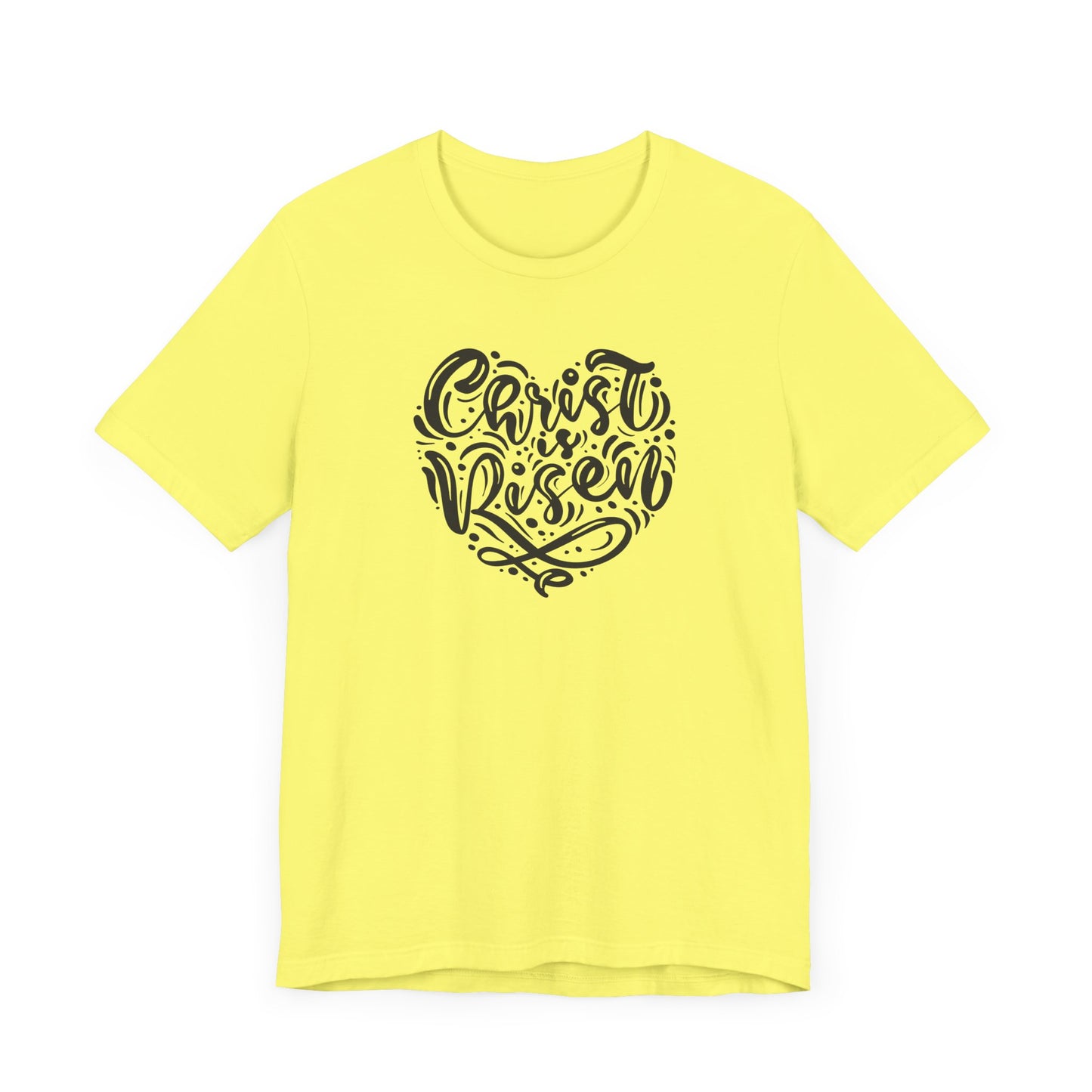Christ is Risen Heart Shaped Black Print Unisex Jersey Short Sleeve Tee
