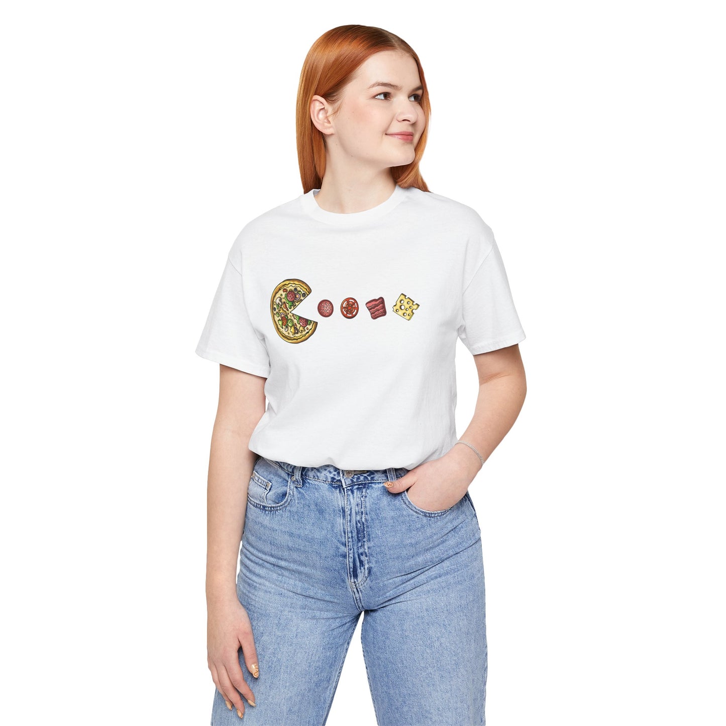 Pizza Pacman Unisex Jersey Short Sleeve Tee