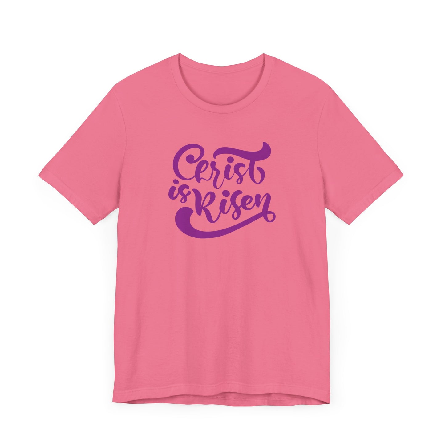 Christ is Risen Purple Print Unisex Jersey Short Sleeve Tee