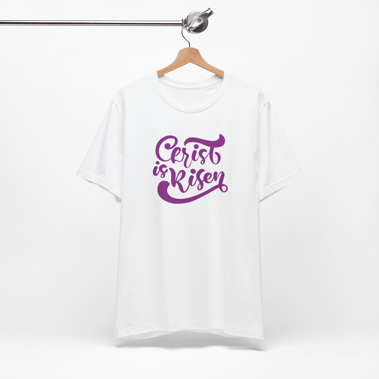 Christ is Risen Purple Print Unisex Jersey Short Sleeve Tee