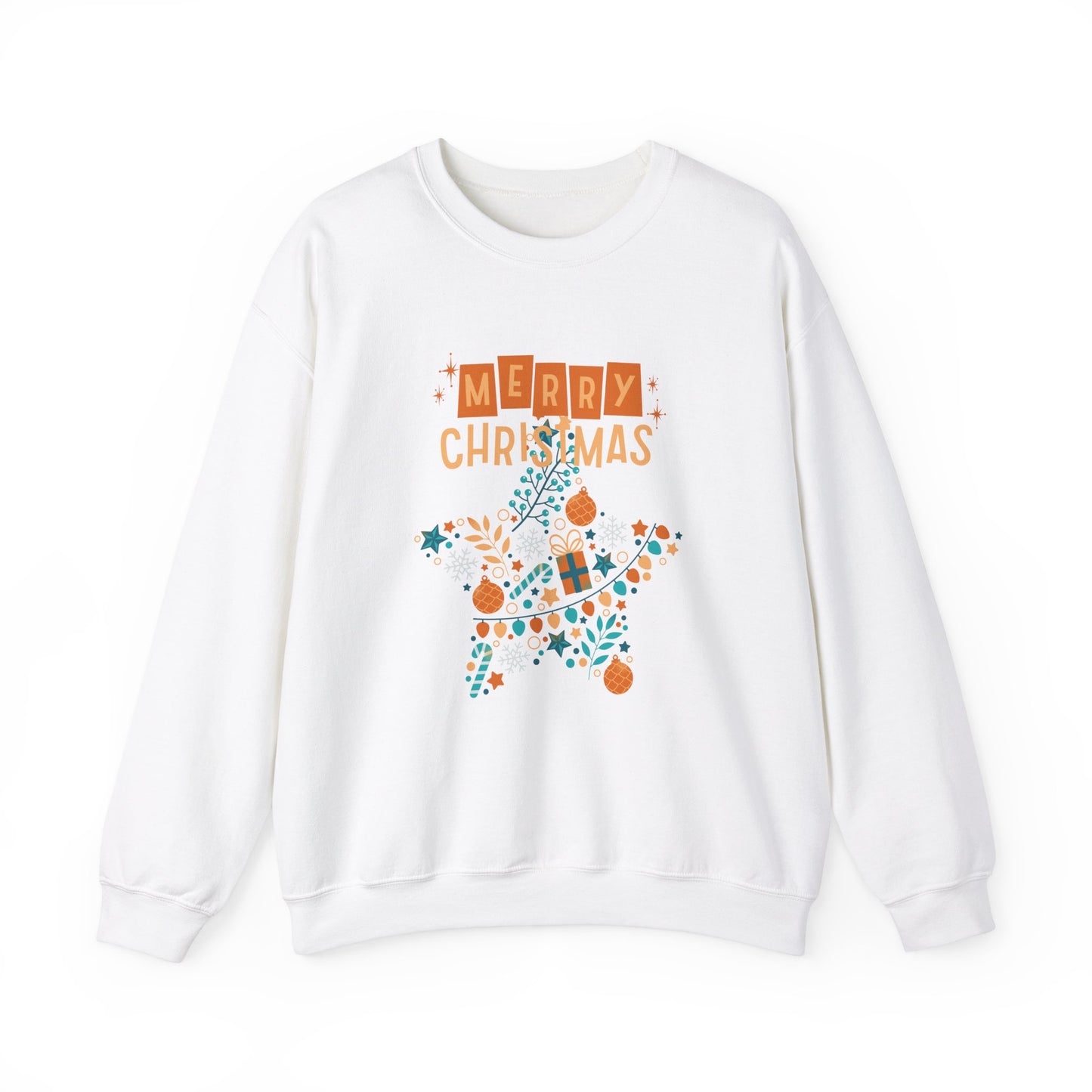 Unisex Heavy Blend Crewneck Sweatshirt Star-Shaped Christmas Montage πβοΈβ¨