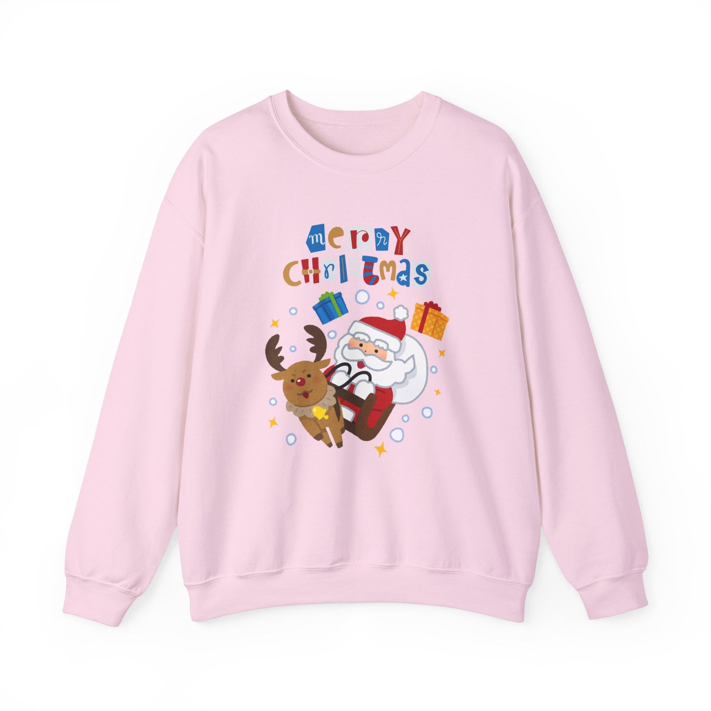Unisex Heavy Blend Crewneck Sweatshirt Santa & Reindeer Merry Christmas π
π¦β¨