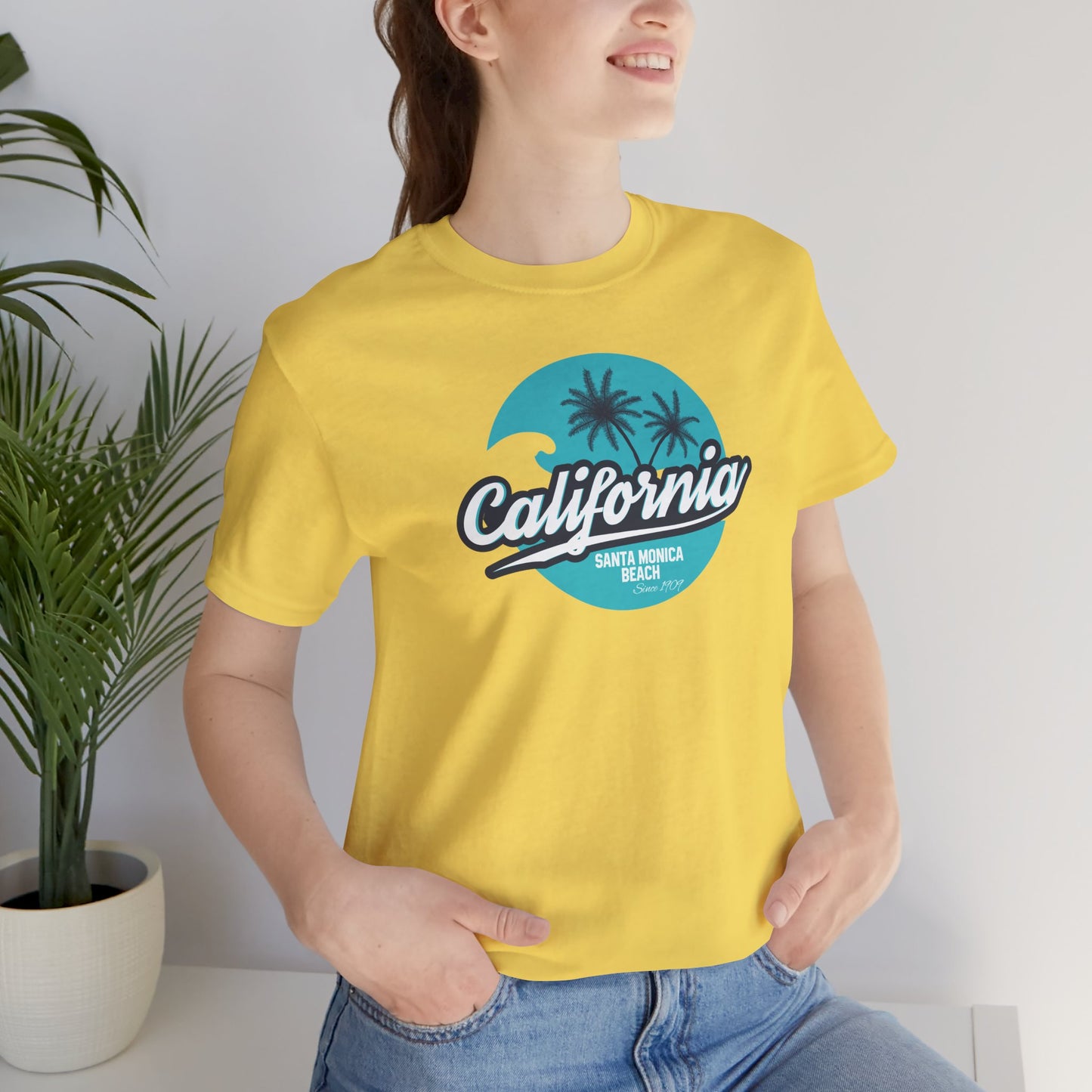 California Santa Monica Beach Unisex Jersey Short Sleeve Tee
