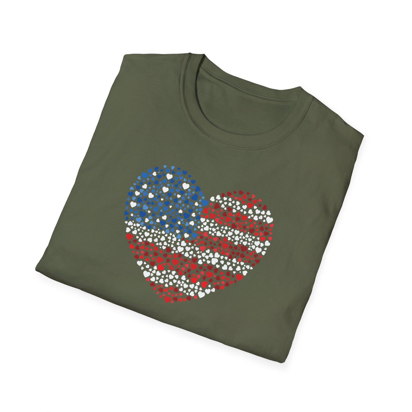 Patriotic Heartbeat Unisex Softstyle T-Shirt