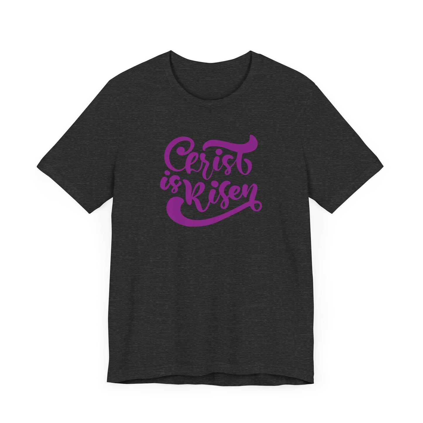 Christ is Risen Purple Print Unisex Jersey Short Sleeve Tee
