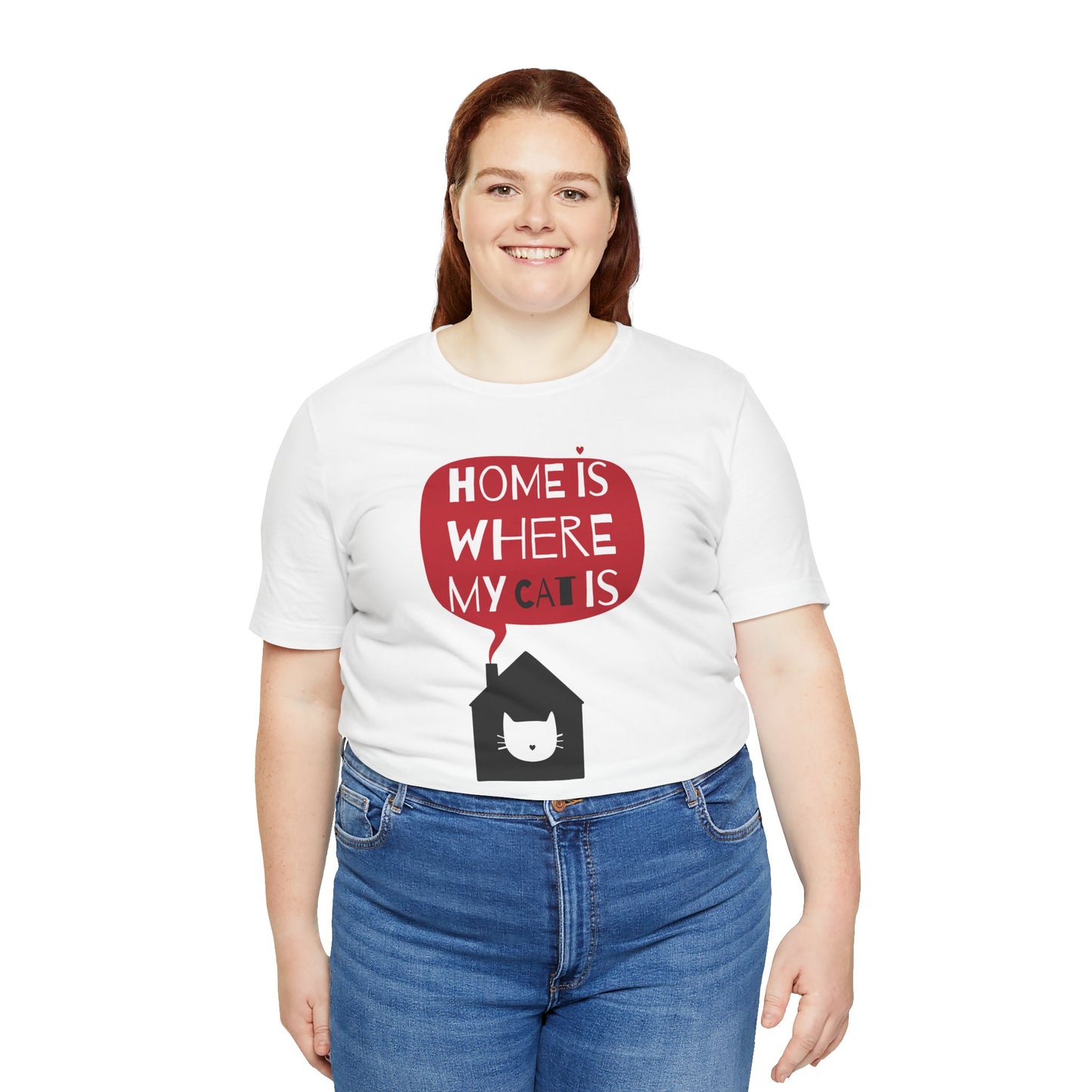Home Is Where My Cat Is Unisex Jersey Short Sleeve Tee
