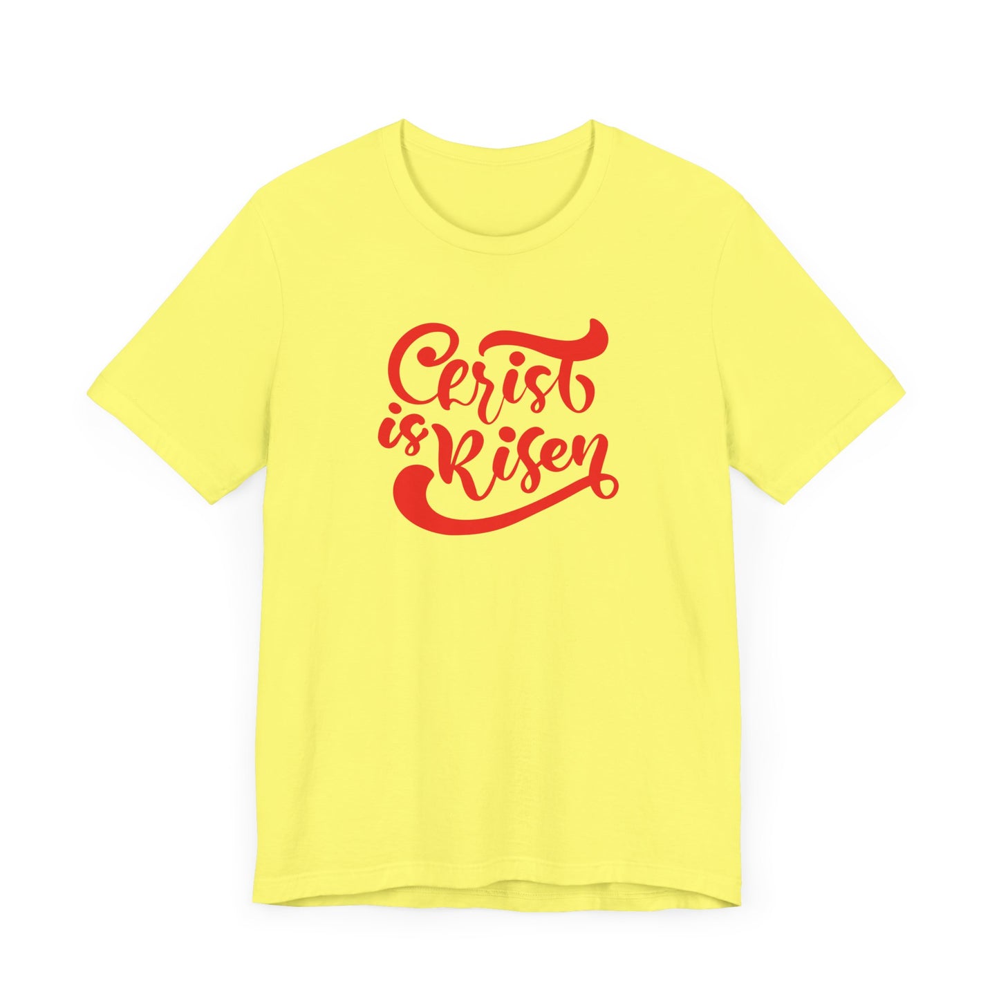 Christ is Risen Red Print Unisex Jersey Short Sleeve Tee