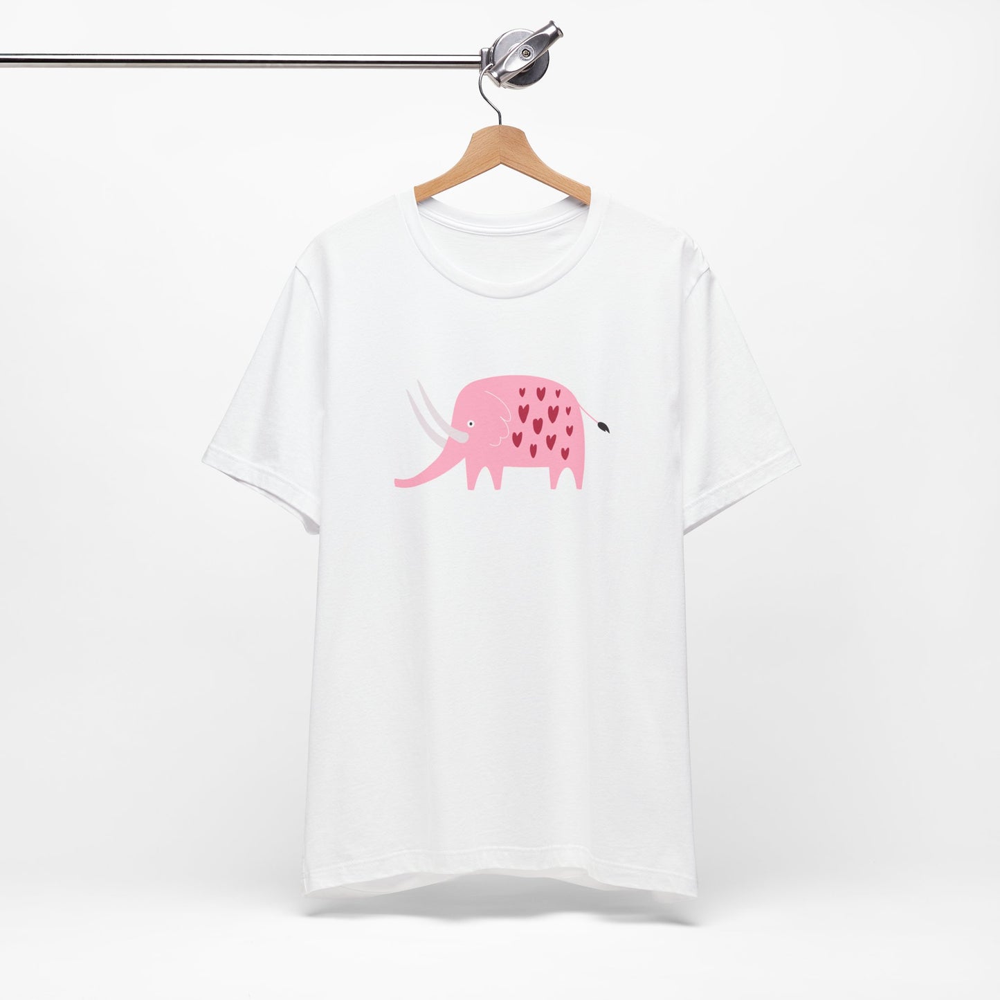 Adorable Elephant with Hearts Unisex Jersey Short Sleeve Tee