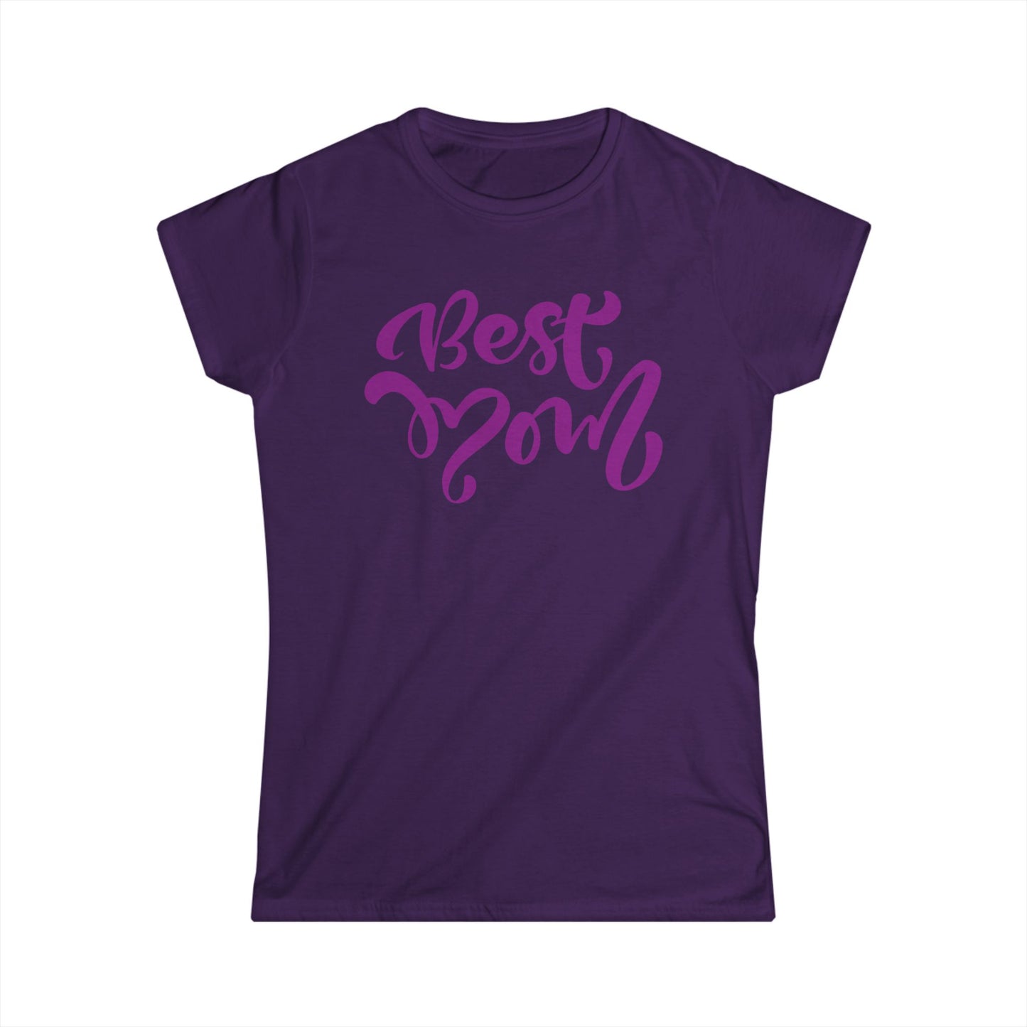 Best Mom Purple Color Print Women's Softstyle Tee