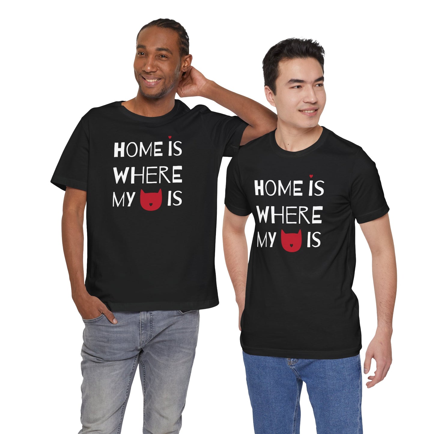 Home Is Where My Cat Is Unisex Jersey Short Sleeve Tee