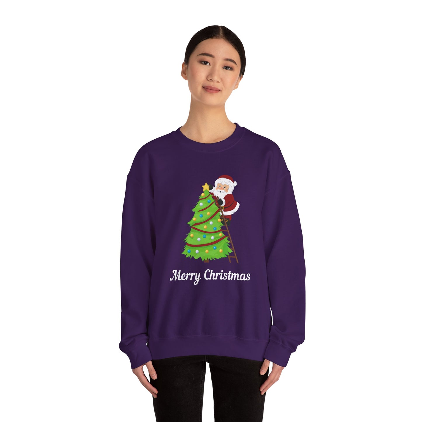 Unisex Heavy Blend Crewneck Sweatshirt Santa Climbing Ladder Merry Christmas π
πβ¨