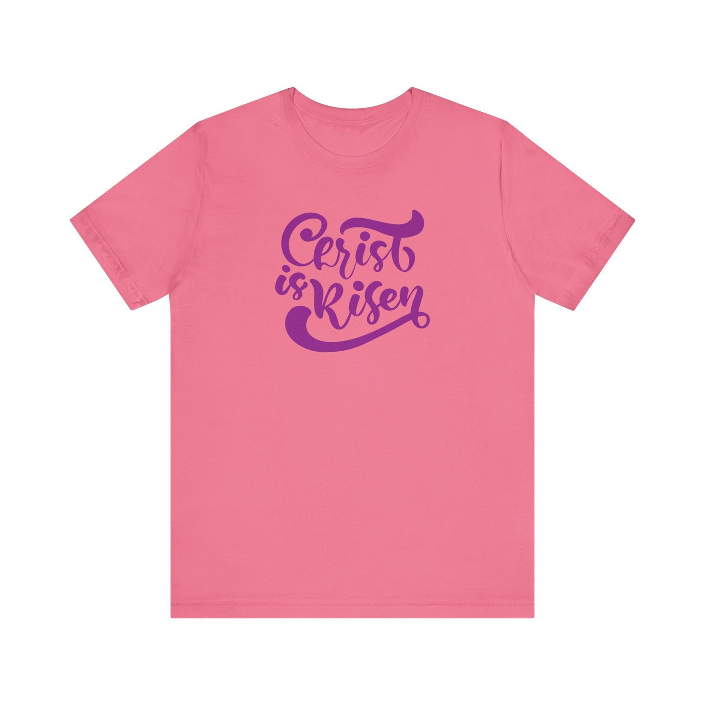 Christ is Risen Purple Print Unisex Jersey Short Sleeve Tee