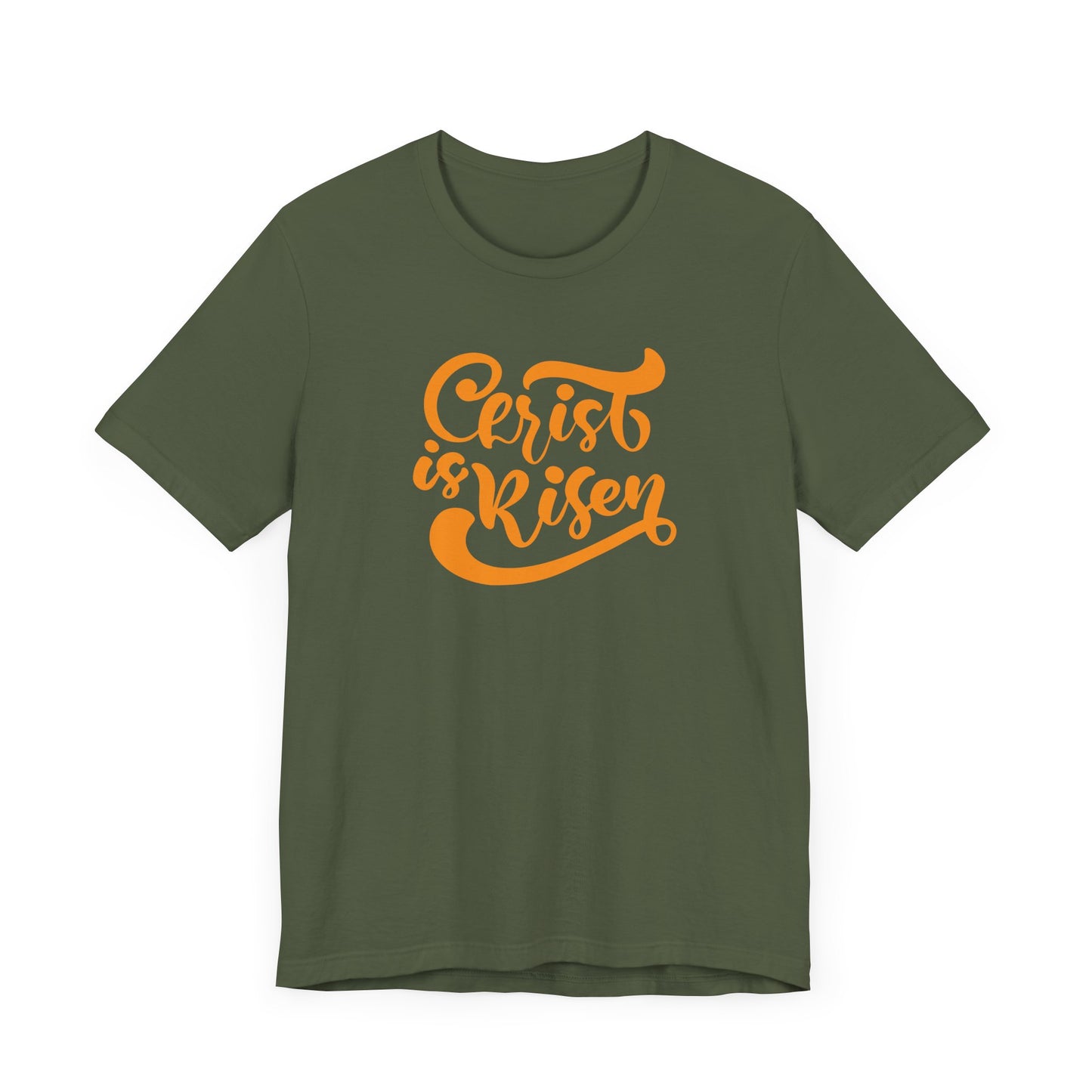 Christ is Risen Orange Print Unisex Jersey Short Sleeve Tee