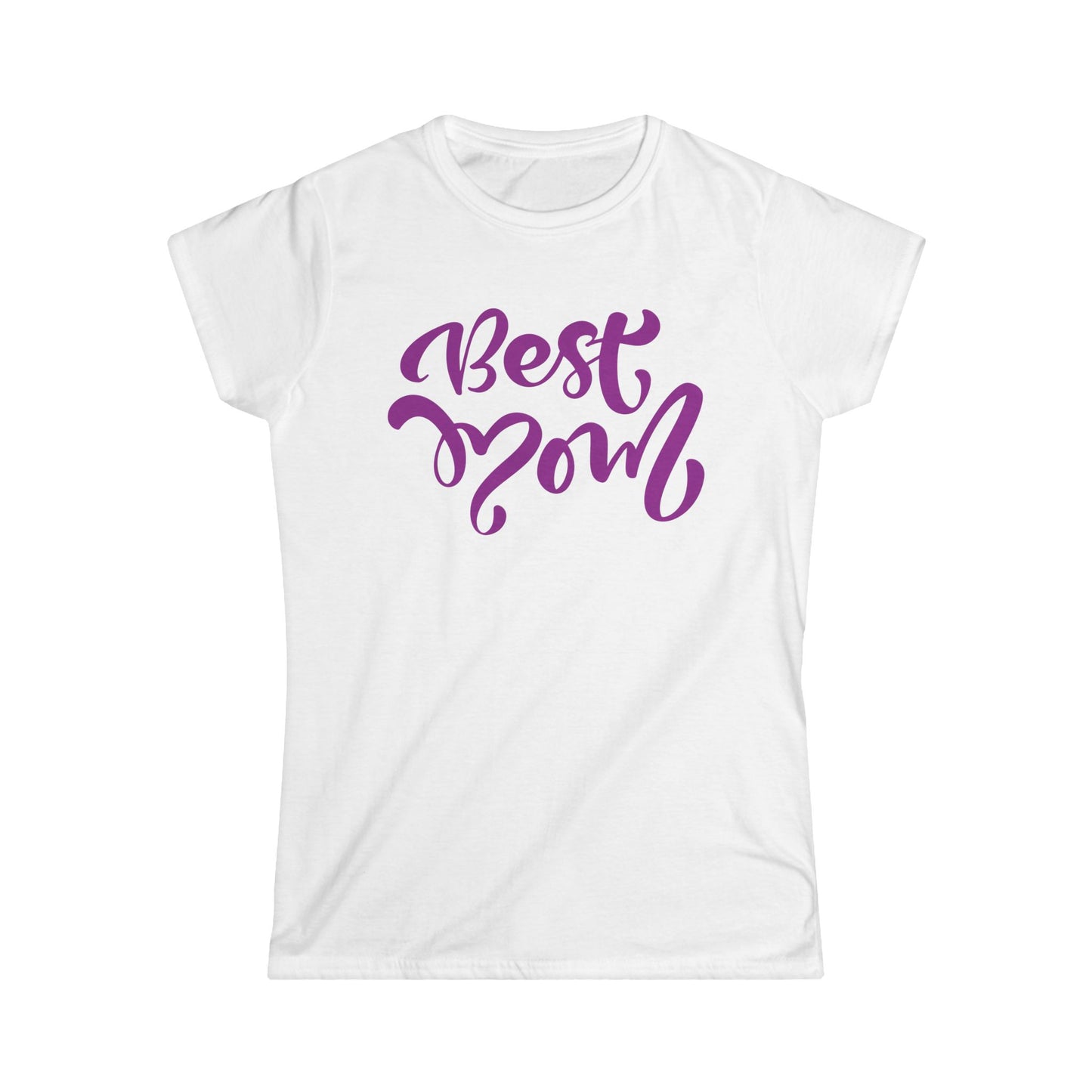 Best Mom Purple Color Print Women's Softstyle Tee