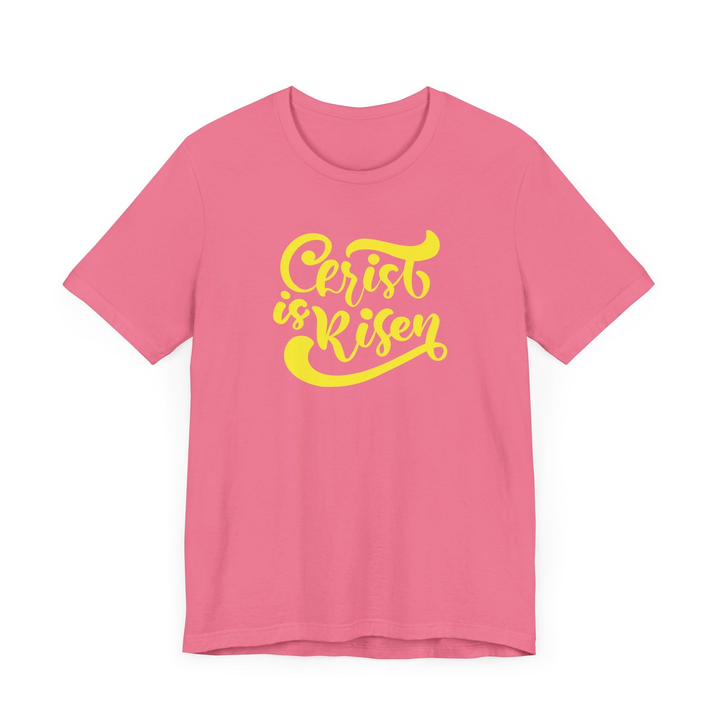 Christ is Risen Yellow Print Unisex Jersey Short Sleeve Tee
