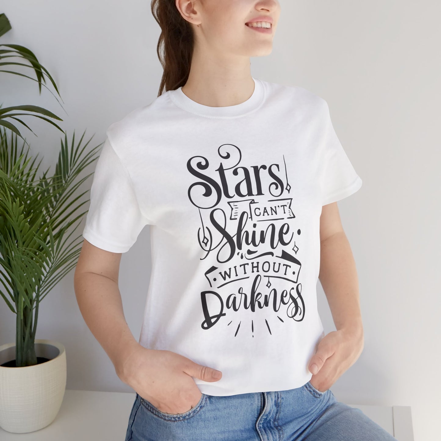Stars Can't Shine Without Darkness Unisex Jersey Short Sleeve Tee
