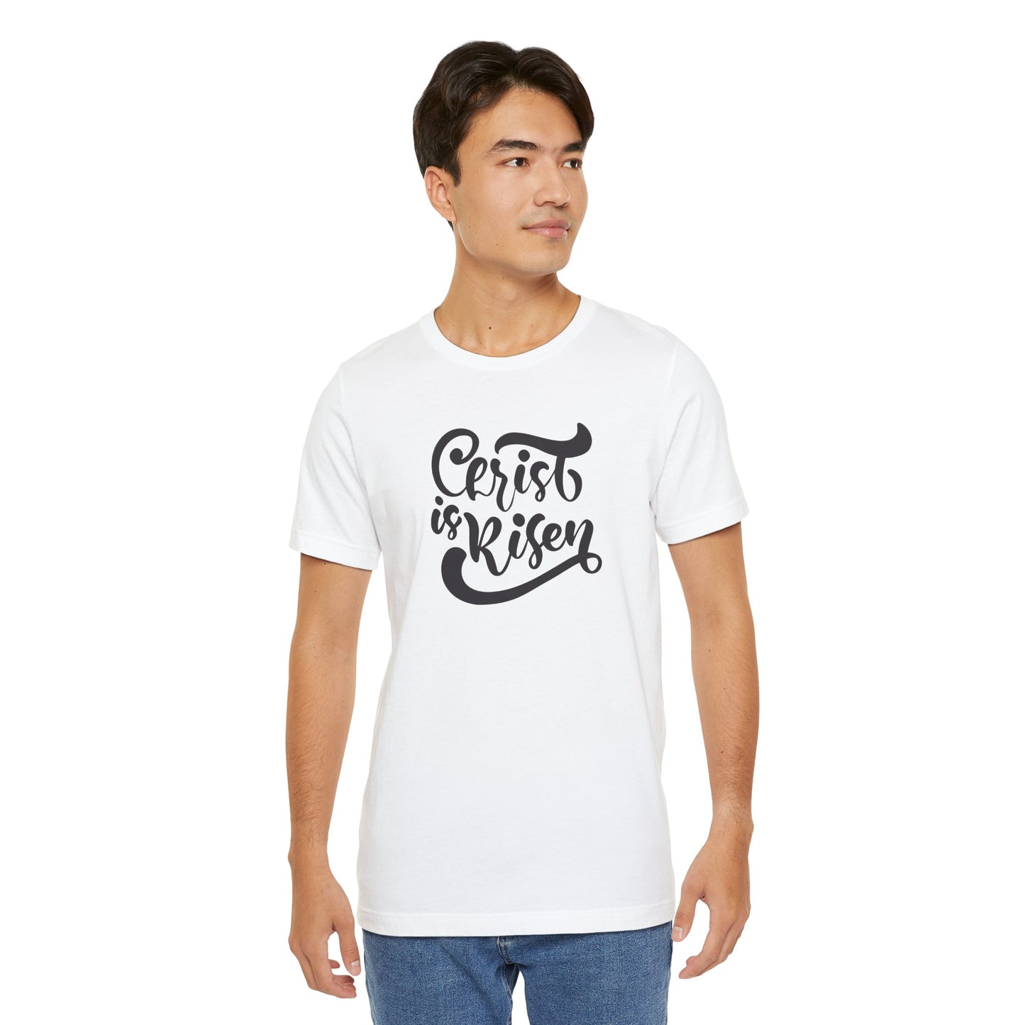 Christ is Risen Black Print Unisex Jersey Short Sleeve Tee