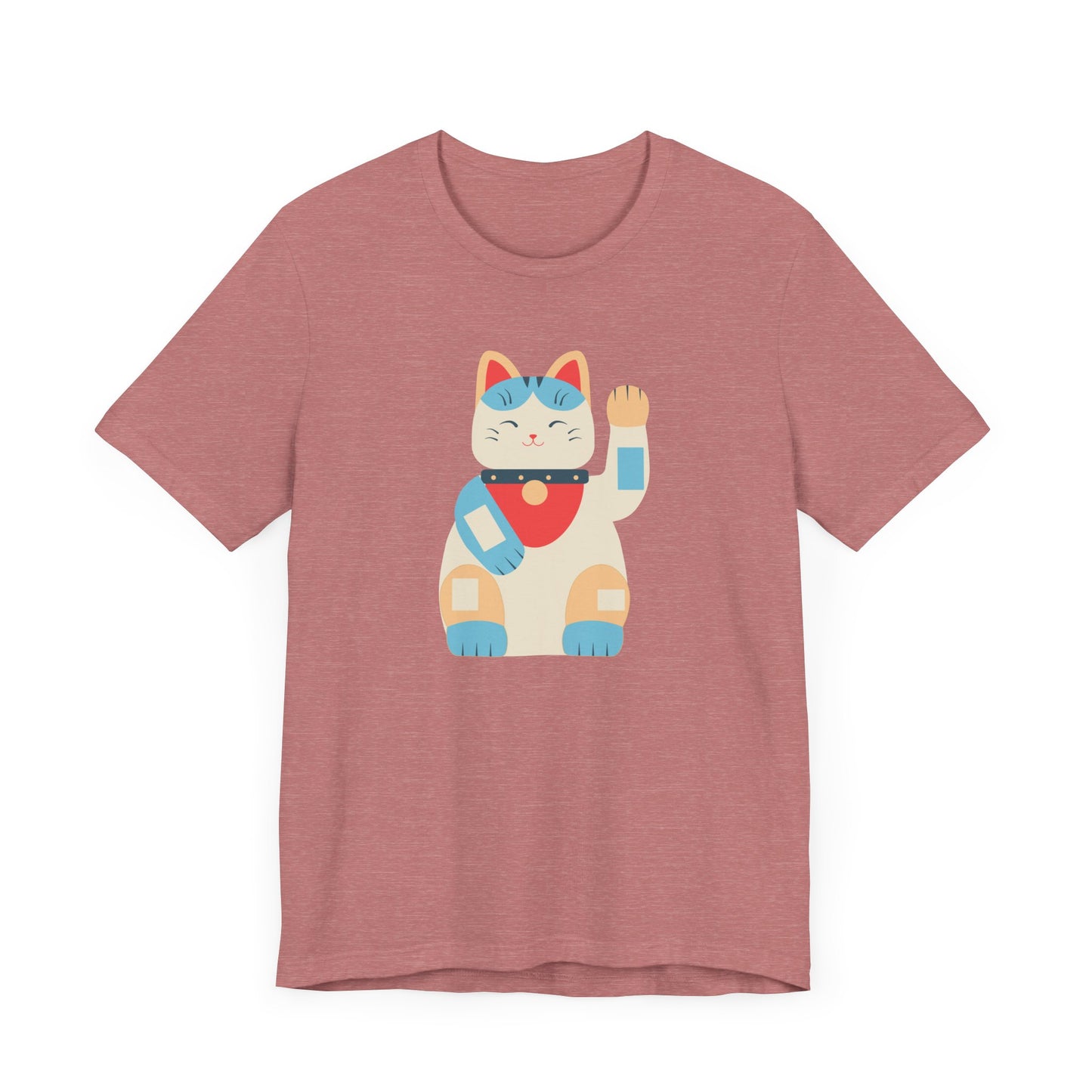 Good Vibes With Maneki-Neko Cat Unisex Jersey Short Sleeve Tee