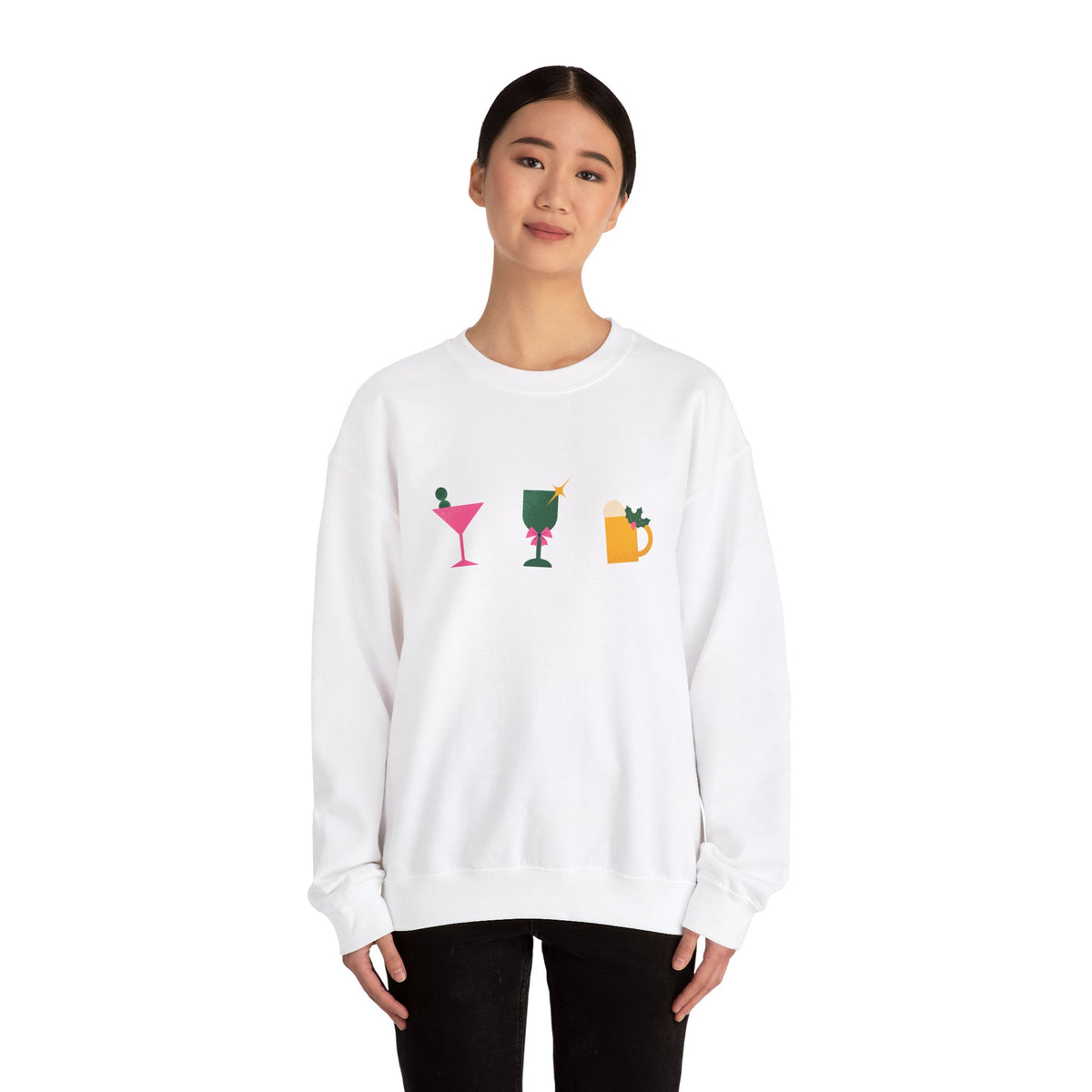 Unisex Heavy Blend Crewneck Sweatshirt Cheers to the Holidays! 🍸🍷🍺✨