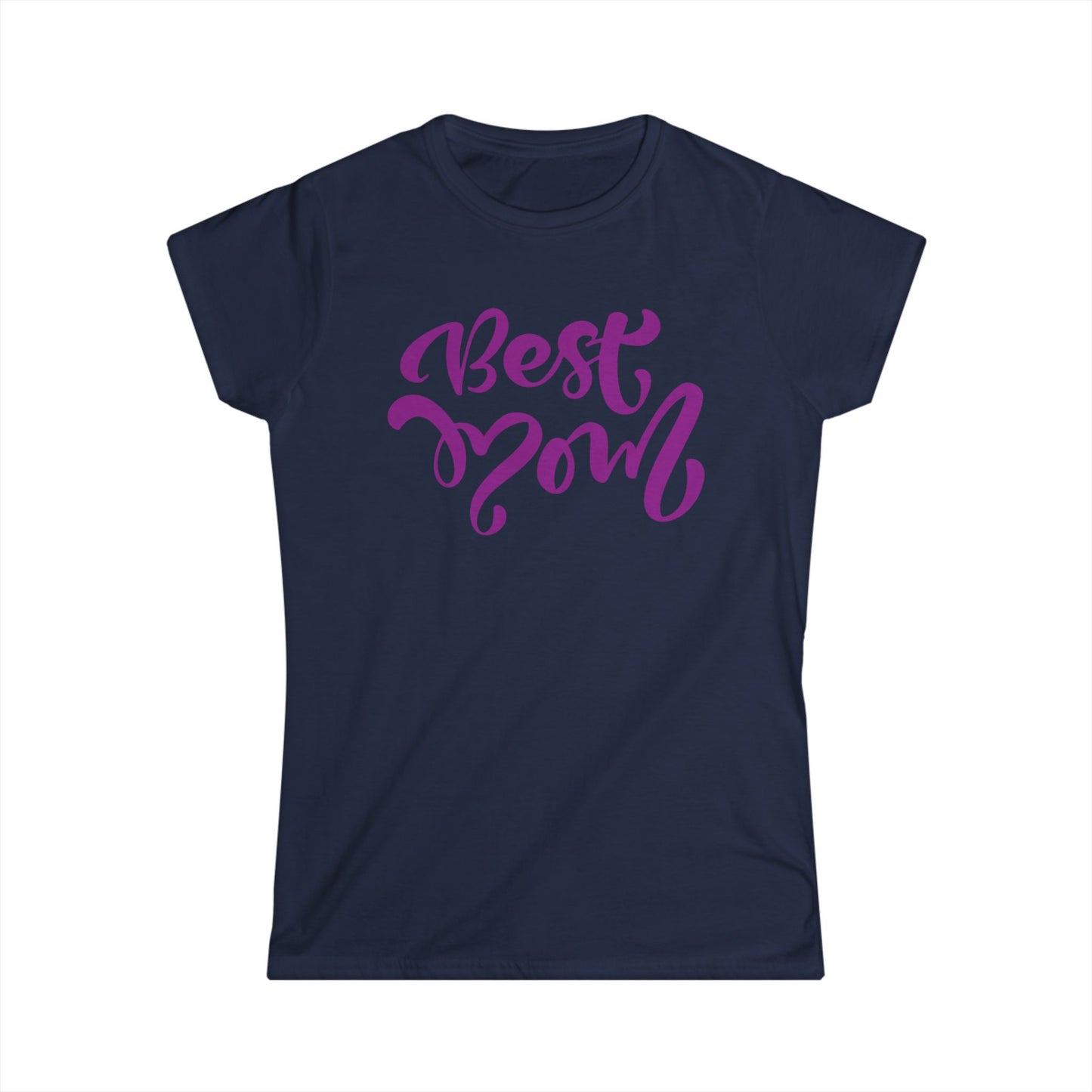 Best Mom Purple Color Print Women's Softstyle Tee