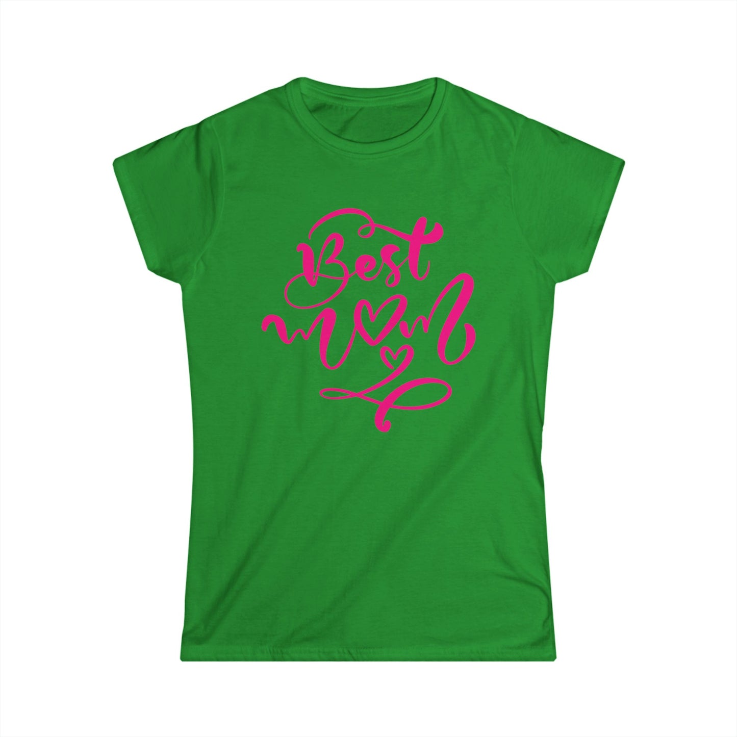 Best Mom Pink Color Print Women's Softstyle Tee