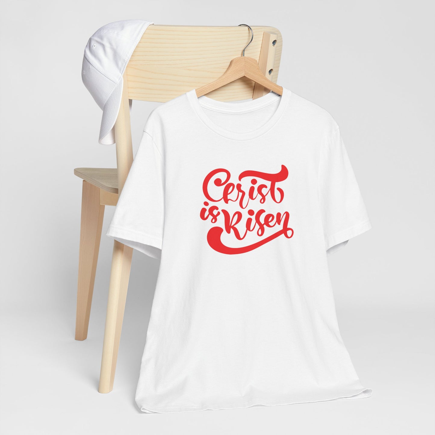 Christ is Risen Red Print Unisex Jersey Short Sleeve Tee