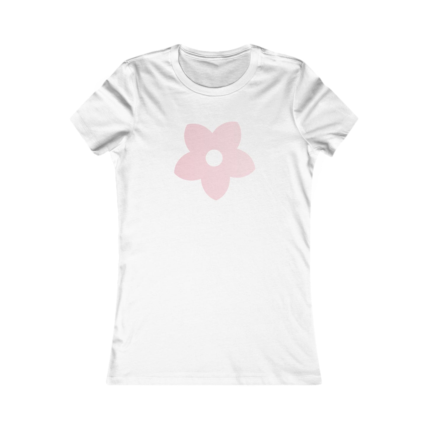 Women's Favorite T-Shirt "Petals of Joy" Playful 5-Petal Flower Design Pink Print