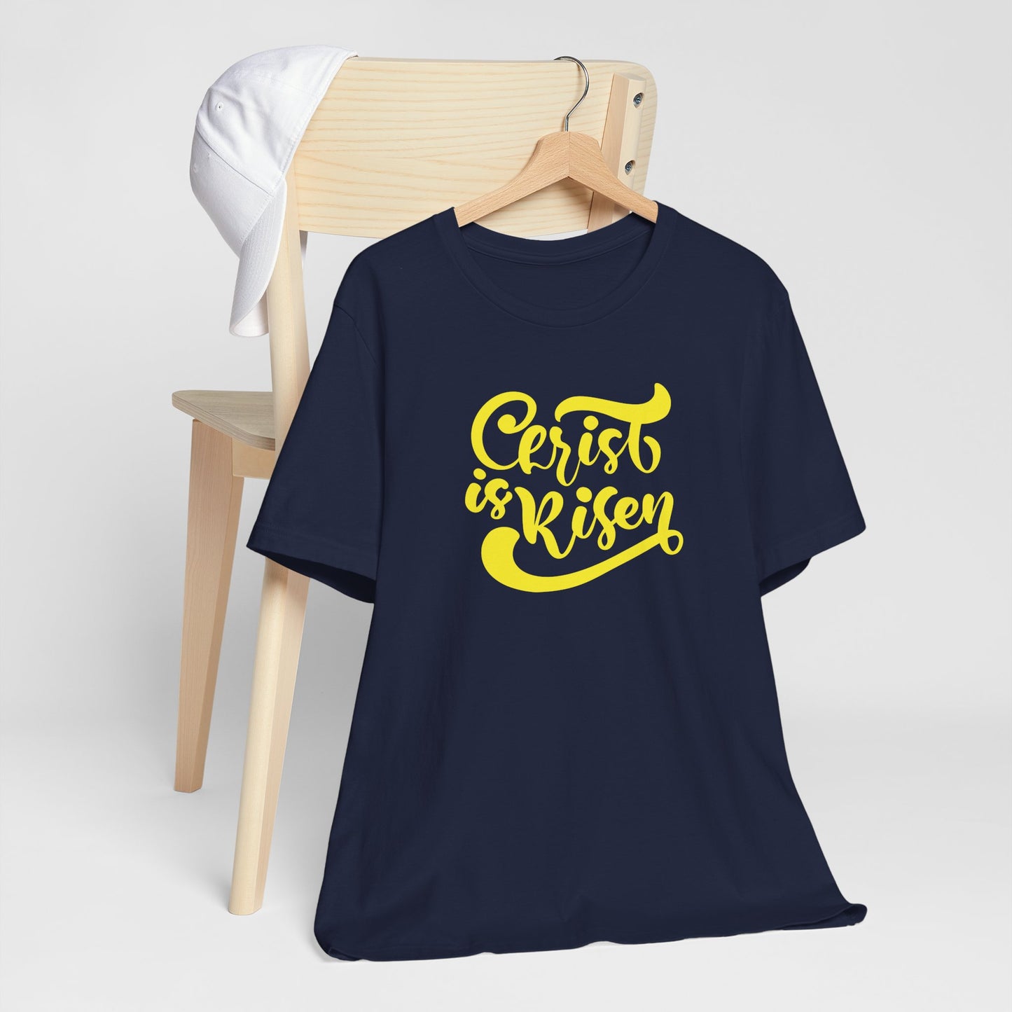 Christ is Risen Yellow Print Unisex Jersey Short Sleeve Tee