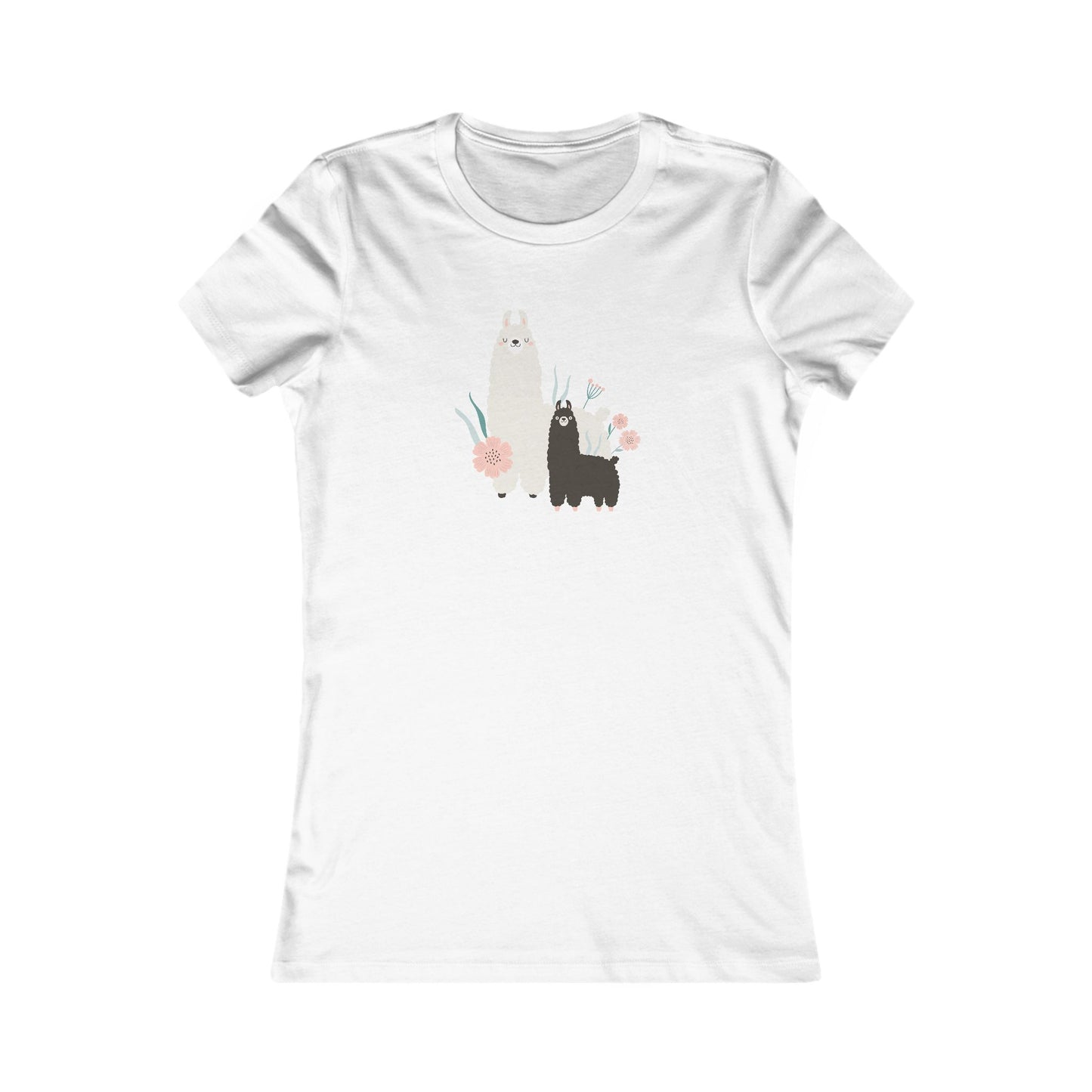 Alpaca Love Blossoms Sweet Alpaca Mom and Baby Women's Favorite Tee