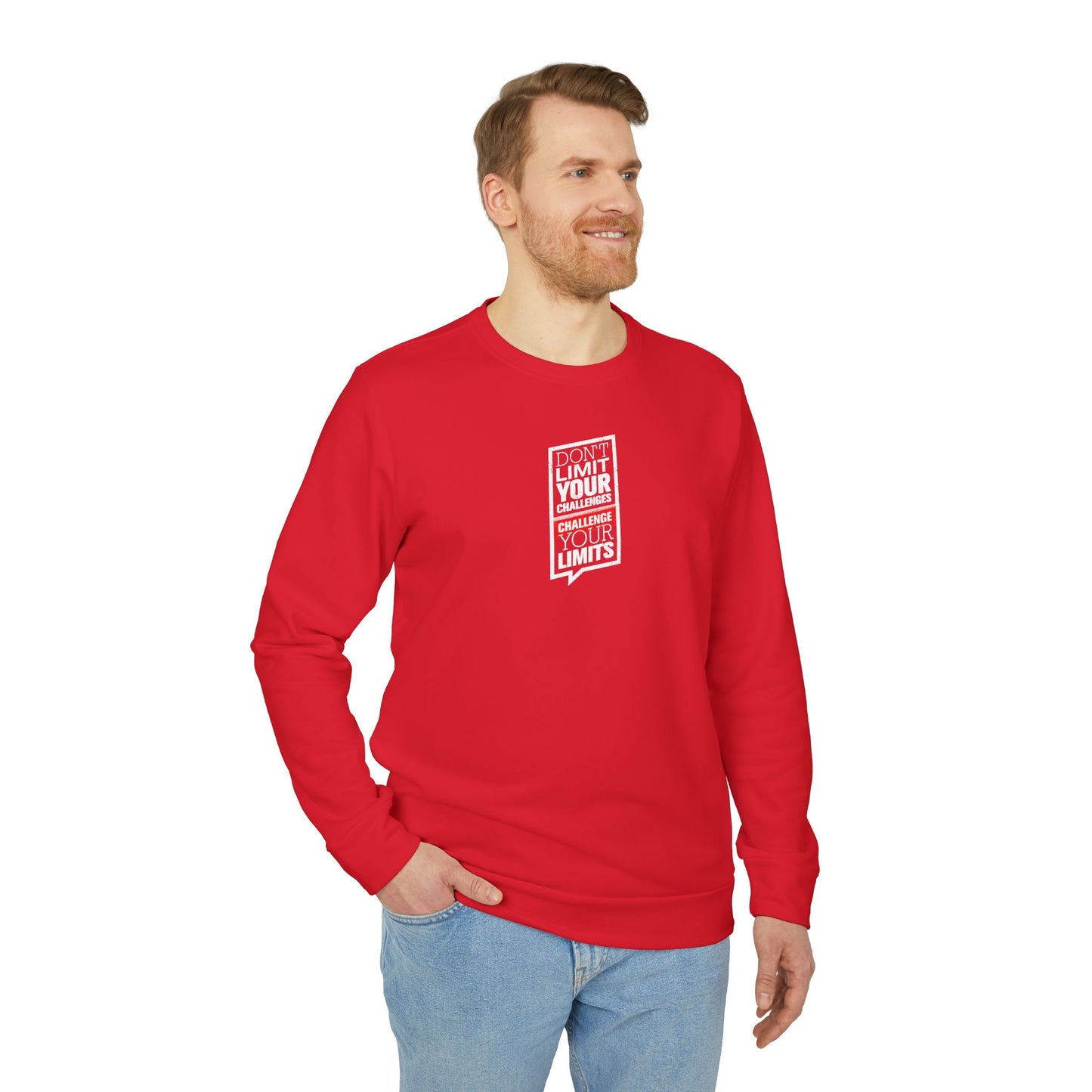 Don't Limit Your Challenges Challenge Your Limits Adidas Unisex Cozy Fleece Sweatshirt