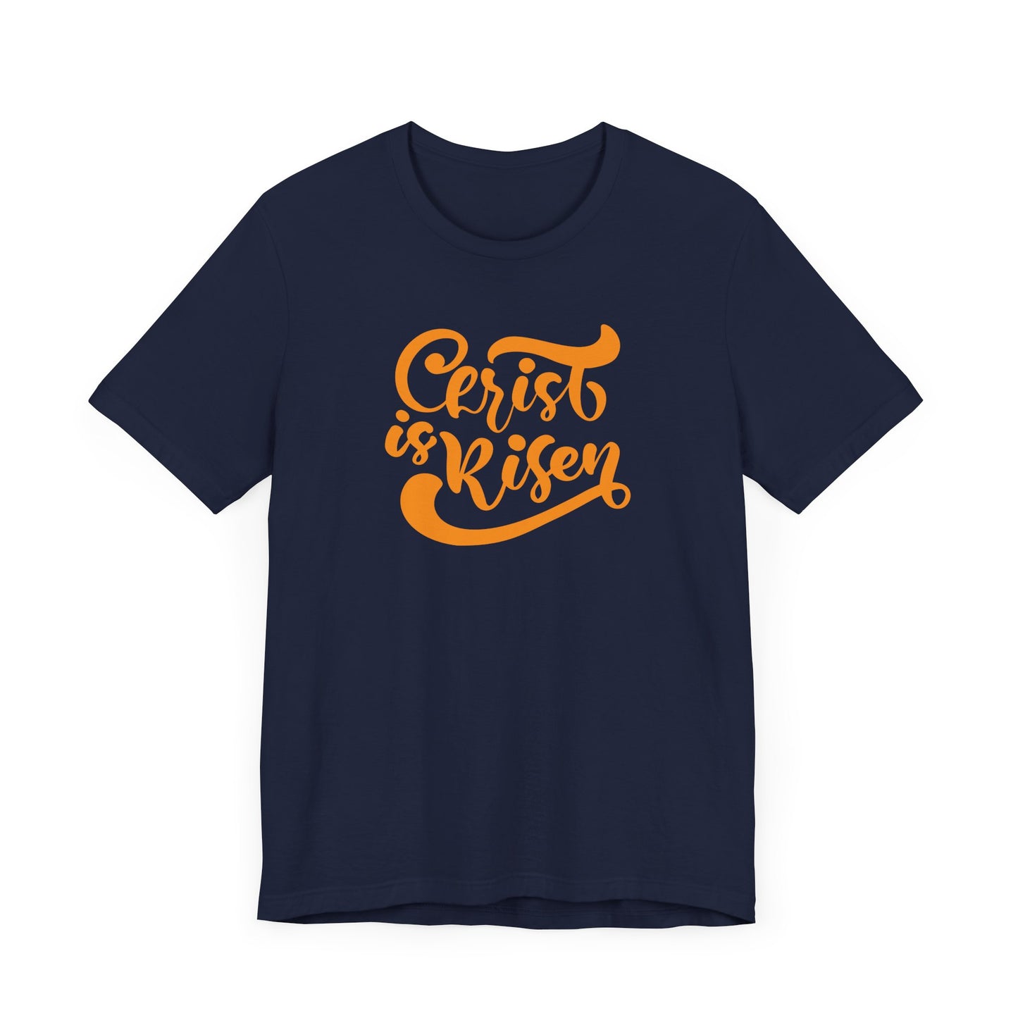 Christ is Risen Orange Print Unisex Jersey Short Sleeve Tee
