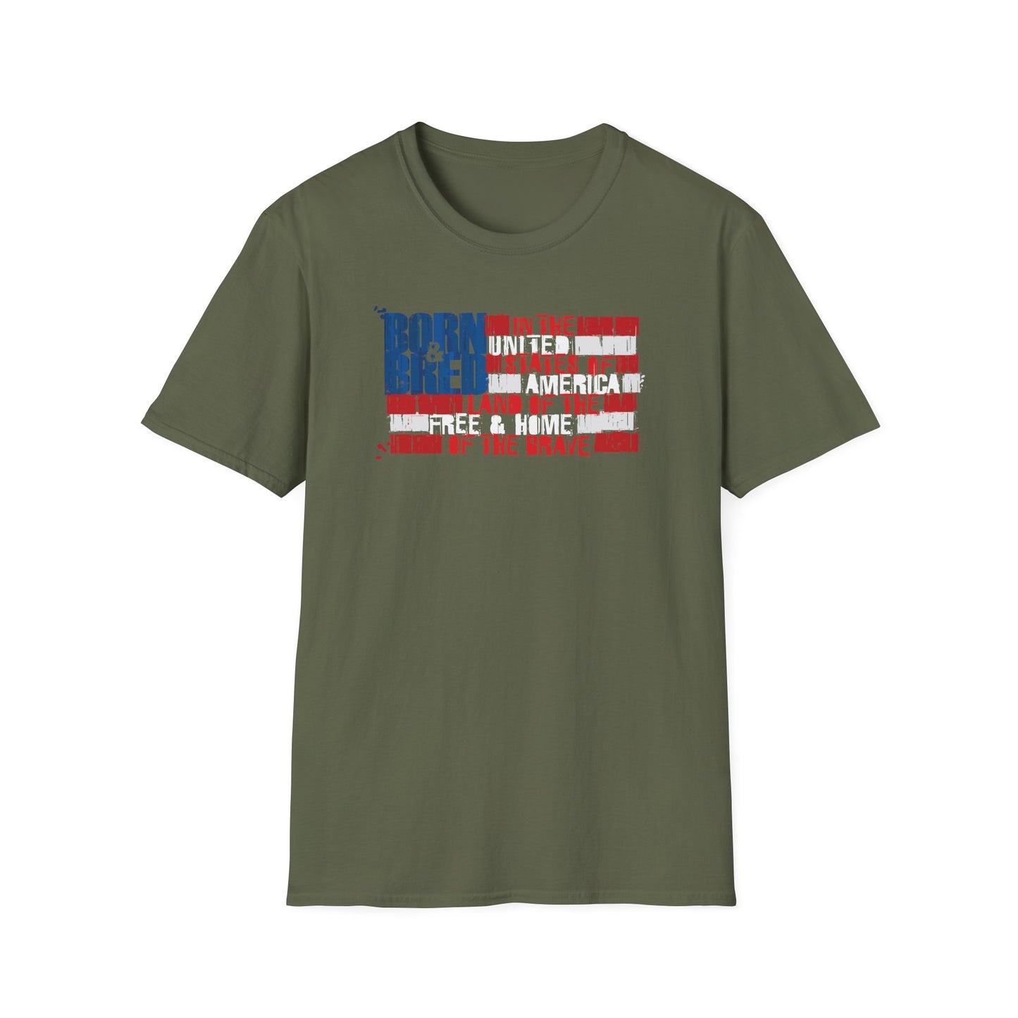 Born & Bred In The USA Unisex Softstyle T-Shirt