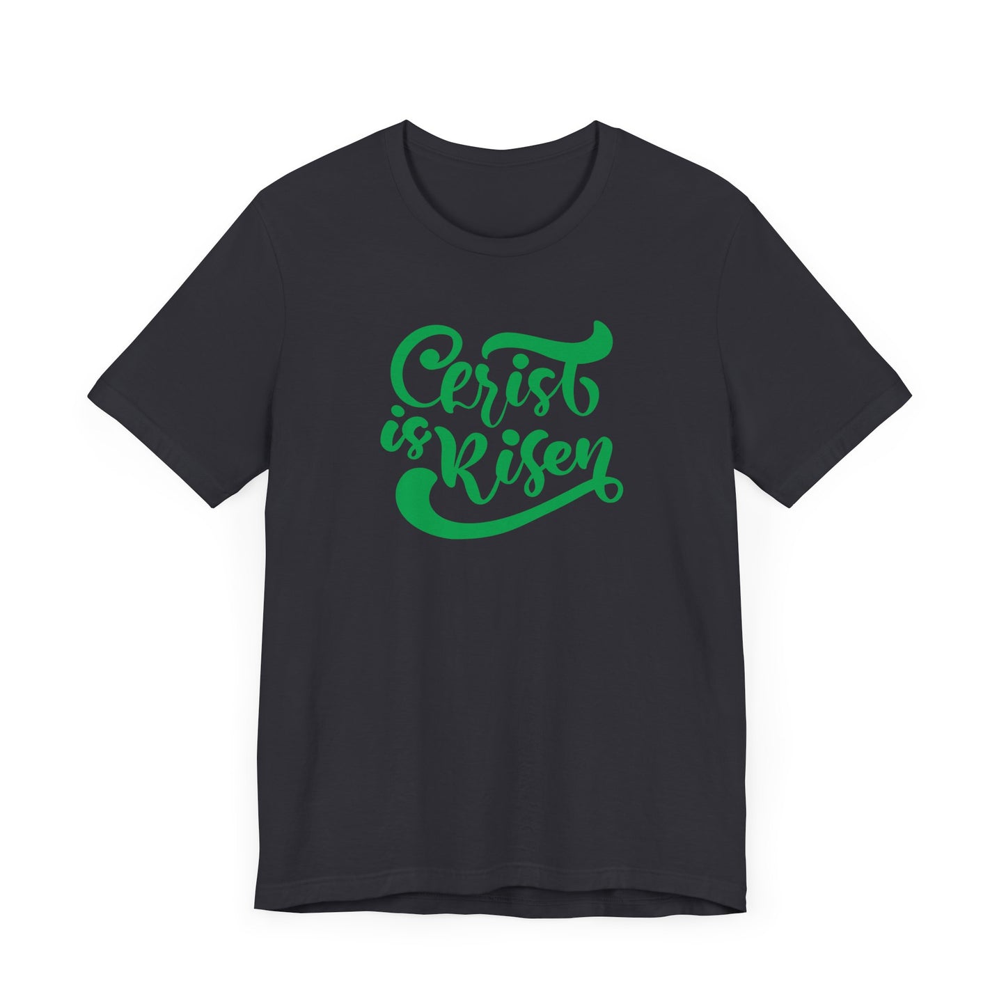 Christ is Risen Green Print Unisex Jersey Short Sleeve Tee