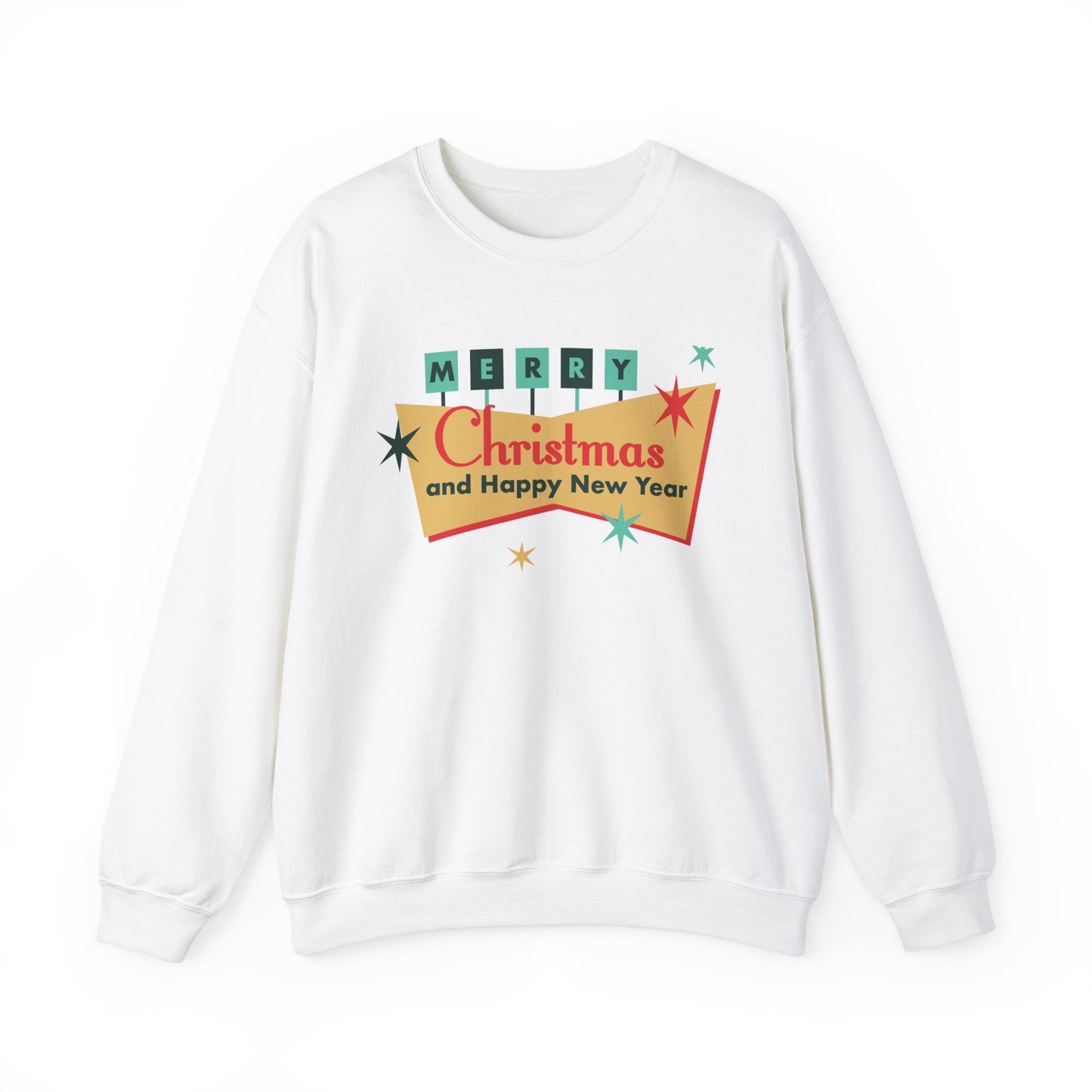 Unisex Heavy Blend Crewneck Sweatshirt Retro Merry Christmas & Happy New Year πβ¨