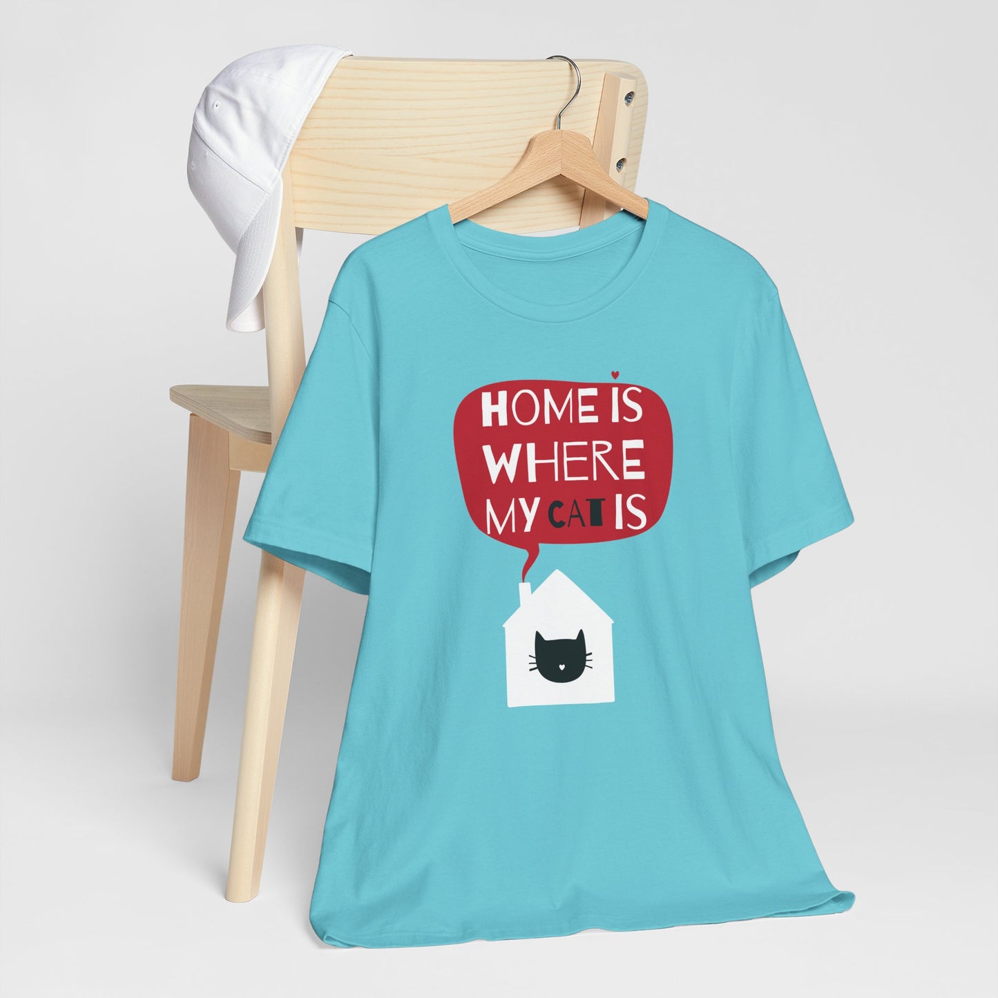Home Is Where My Cat Is Unisex Jersey Short Sleeve Tee