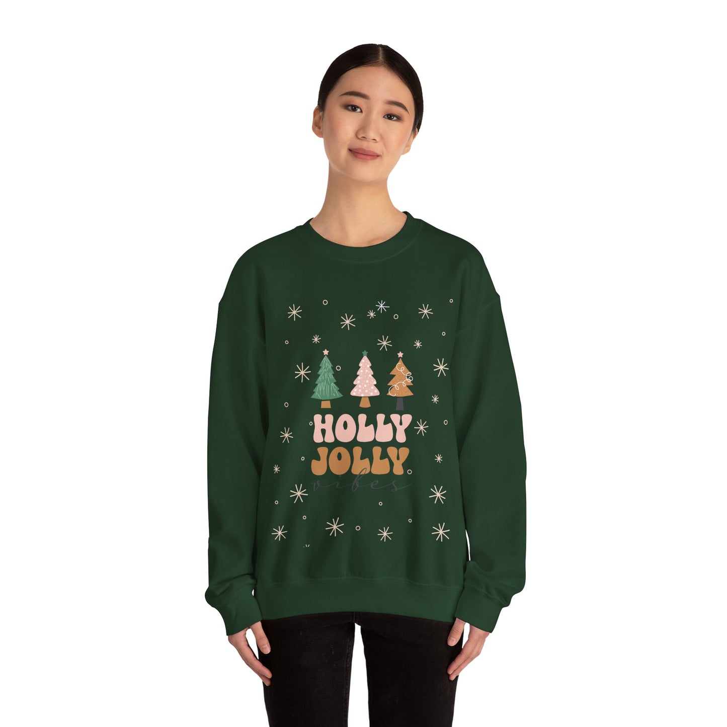 Unisex Heavy Blend Crewneck Sweatshirt Holly Jolly Vibes πβ¨π
