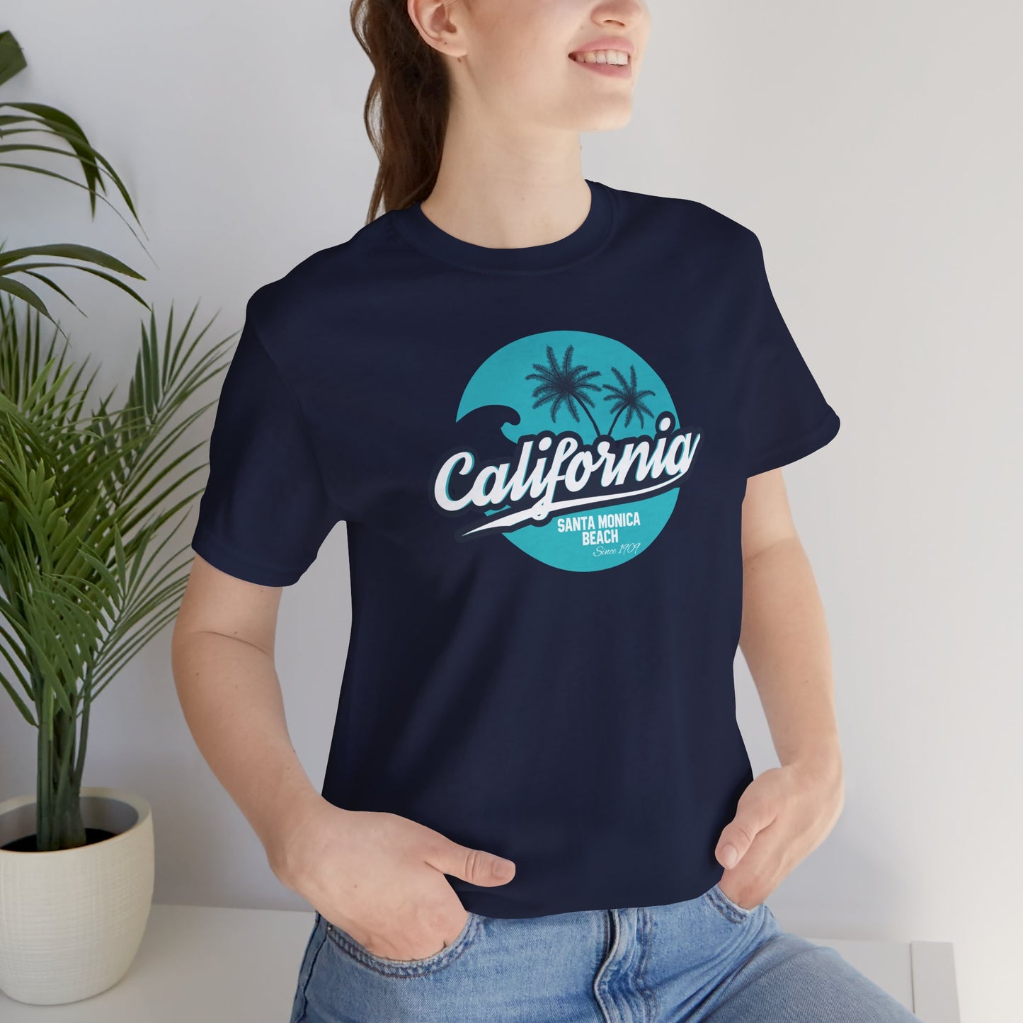 California Santa Monica Beach Unisex Jersey Short Sleeve Tee