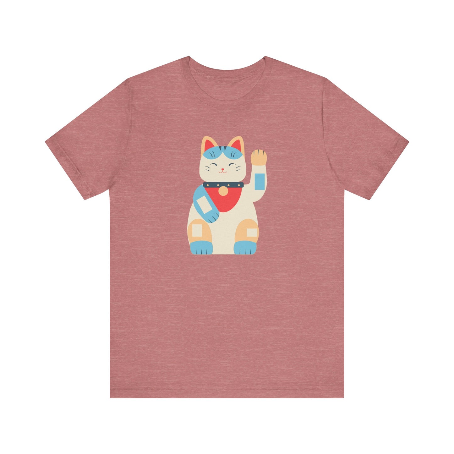 Good Vibes With Maneki-Neko Cat Unisex Jersey Short Sleeve Tee