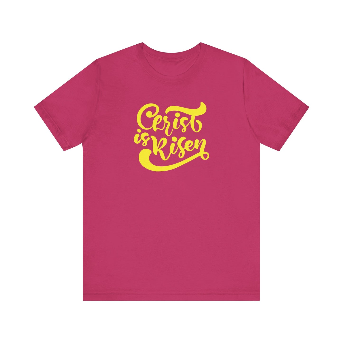 Christ is Risen Yellow Print Unisex Jersey Short Sleeve Tee