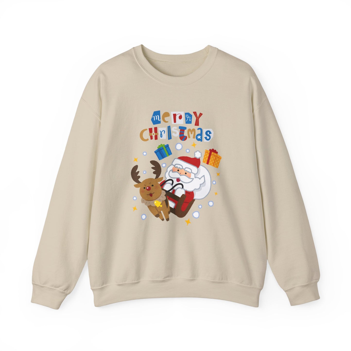 Unisex Heavy Blend Crewneck Sweatshirt Santa & Reindeer Merry Christmas π
π¦β¨