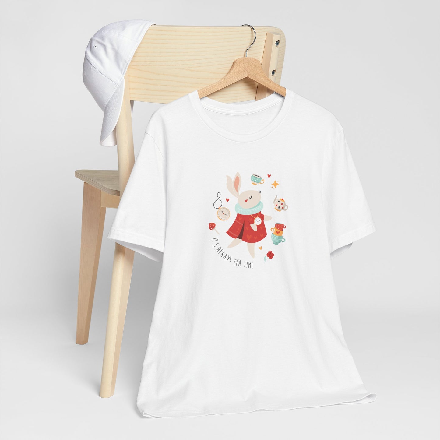 It's Always Tea Time Alice In Wonderland Inspired Unisex Jersey Short Sleeve Tee
