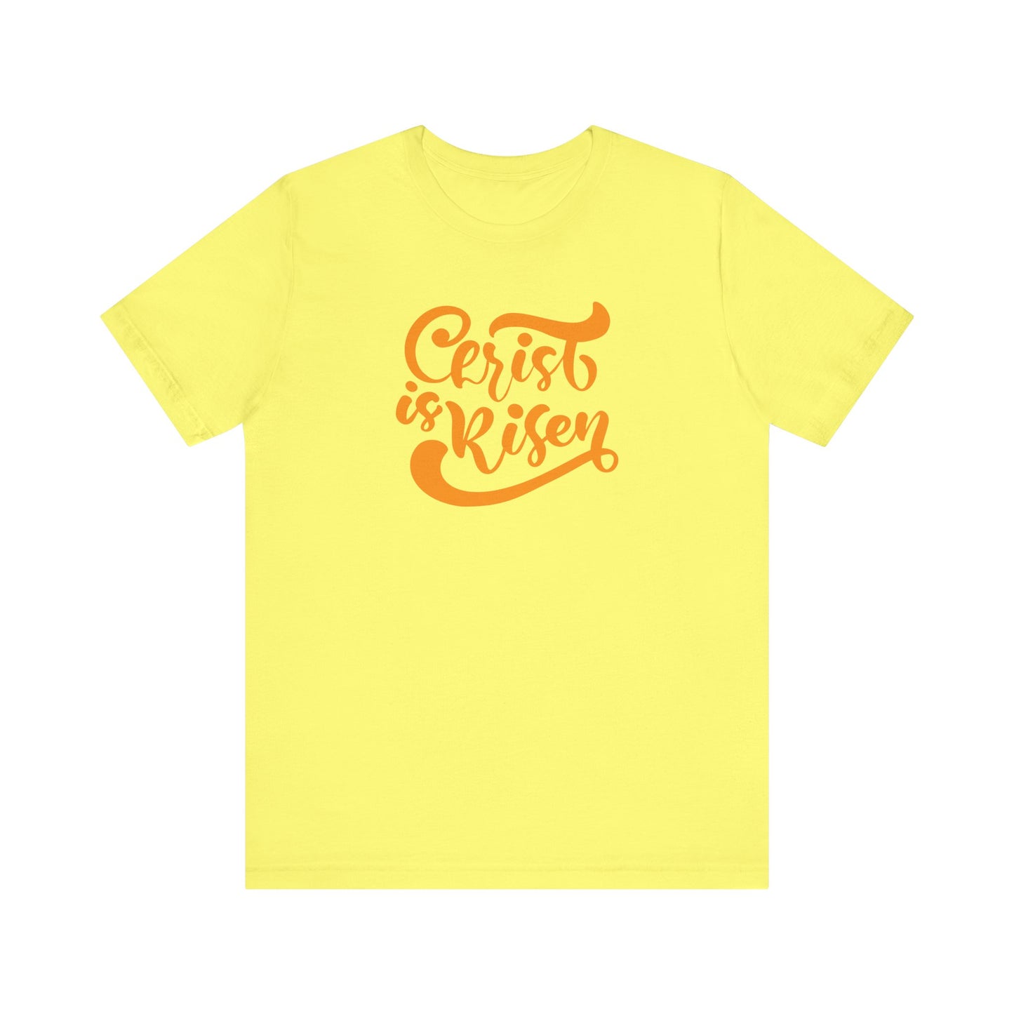 Christ is Risen Orange Print Unisex Jersey Short Sleeve Tee
