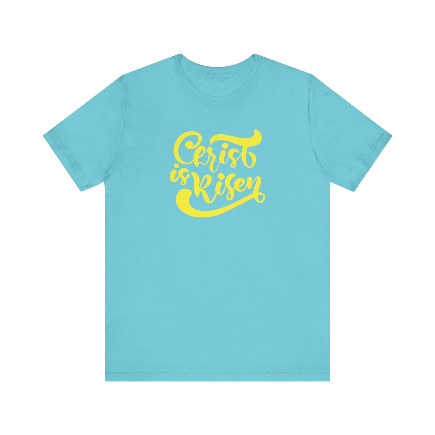 Christ is Risen Yellow Print Unisex Jersey Short Sleeve Tee