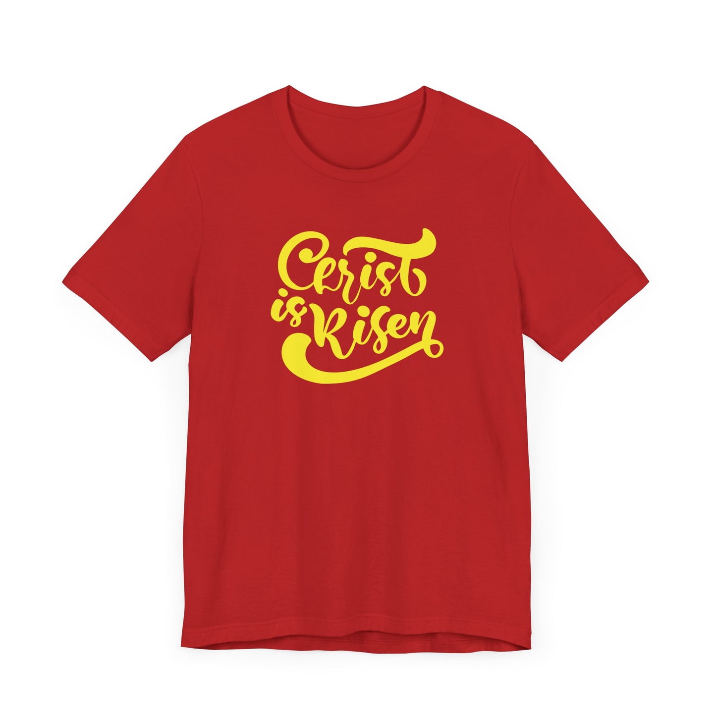 Christ is Risen Yellow Print Unisex Jersey Short Sleeve Tee