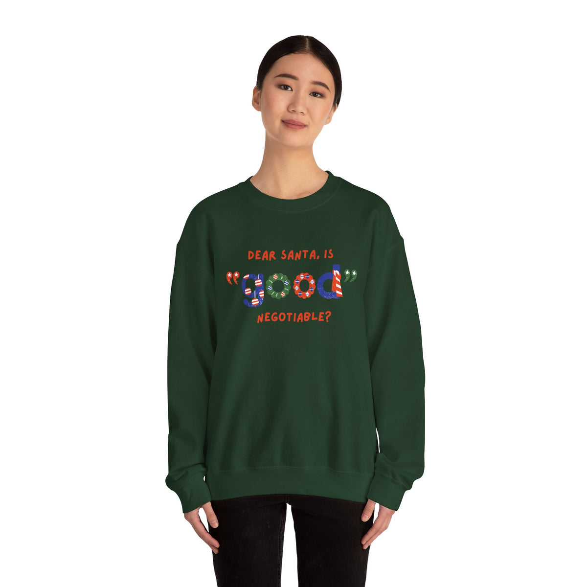 Unisex Heavy Blend Crewneck Sweatshirt Dear Santa, Is Good Negotiable? π
πΌβ¨