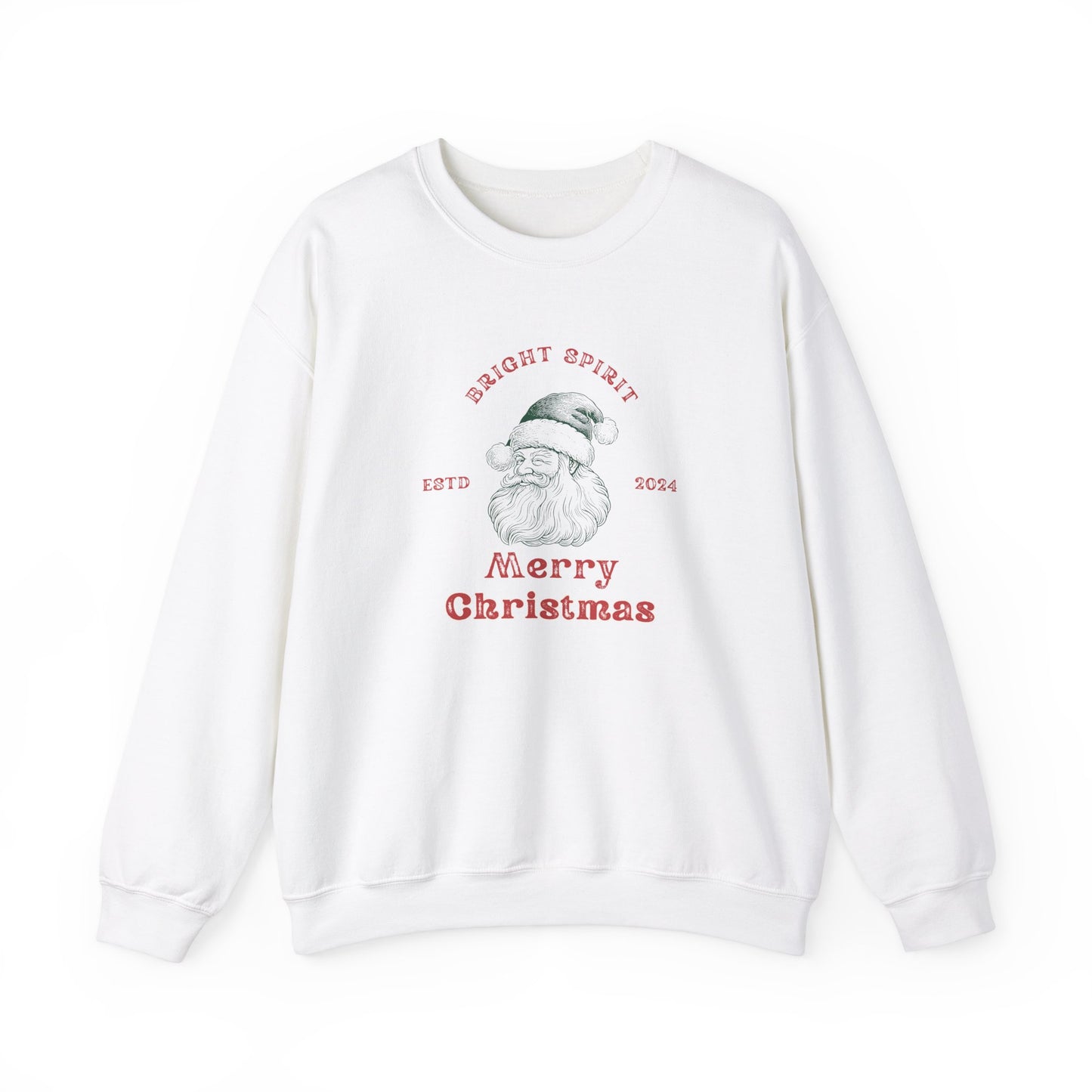 Unisex Heavy Blend Crewneck Sweatshirt Vintage Santa with Bright Spirit Merry Christmas π
β¨