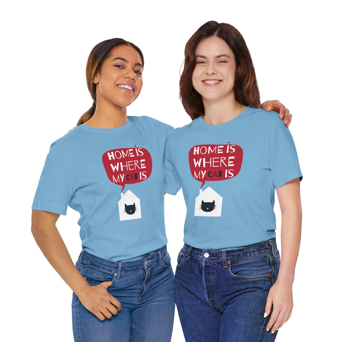 Home Is Where My Cat Is Unisex Jersey Short Sleeve Tee